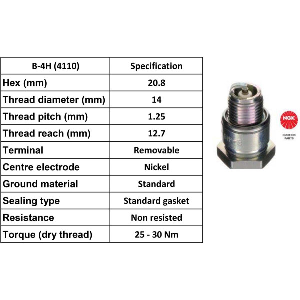 NGK NGK Spark Plug B-4H Plugs [Box 10]